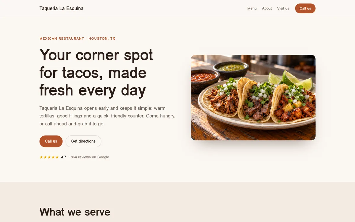 taquerialaesquina.com: Taqueria · Houston, TX
